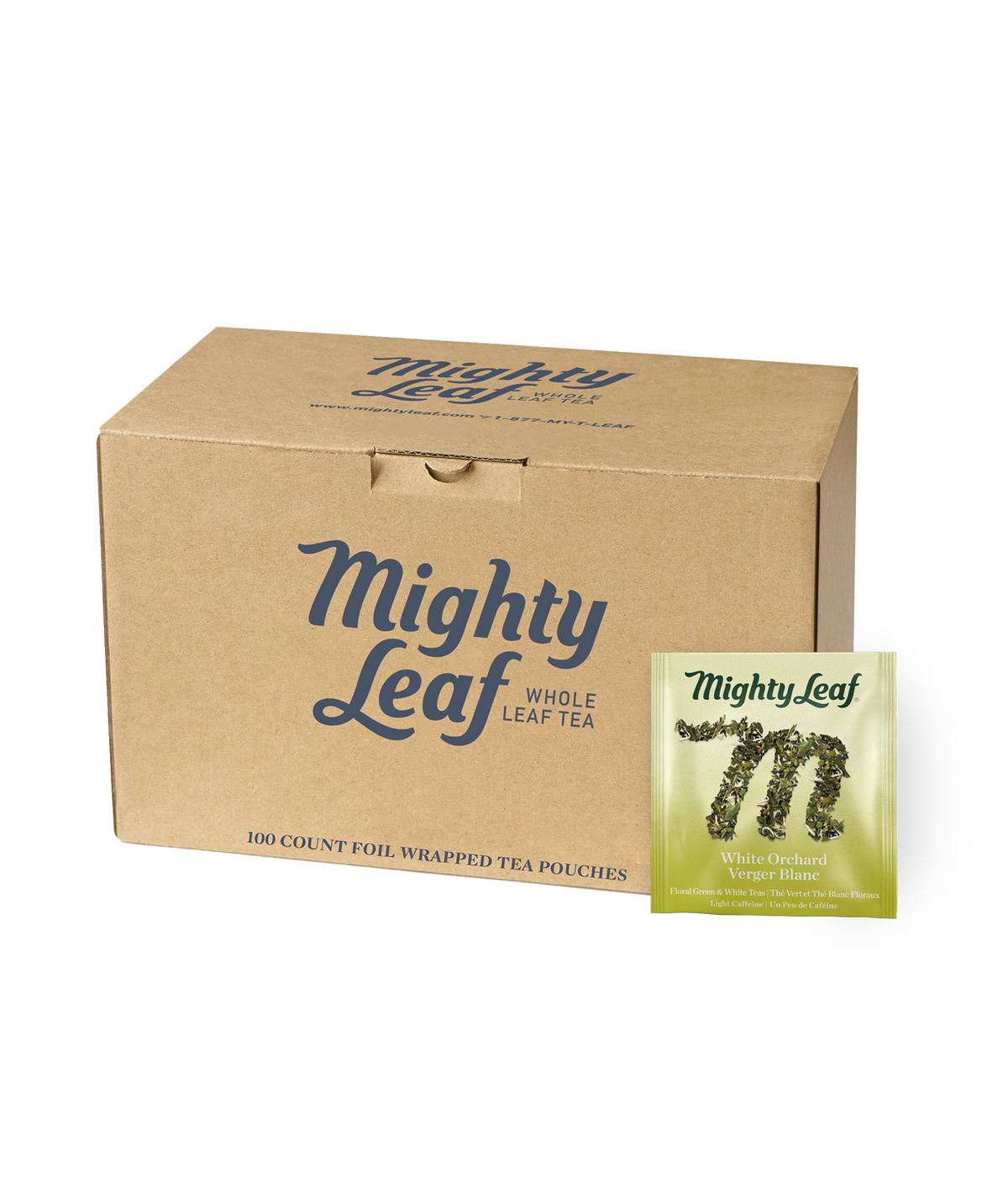 Mighty Leaf white orchard tea - 100 ct foil wrapped