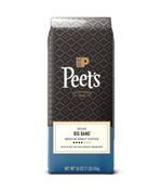 Peet's coffee bag with geometric pattern on a green background