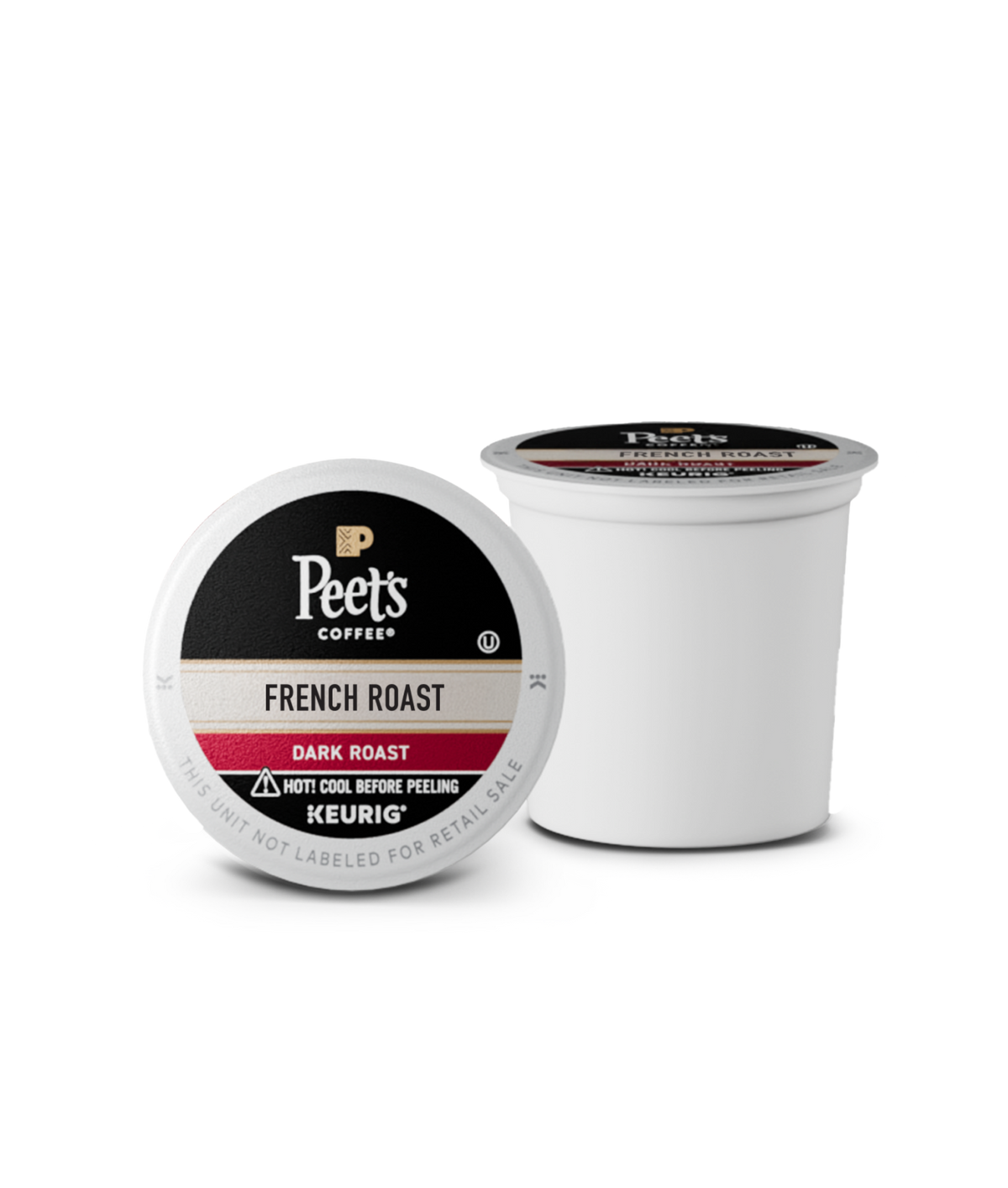Peet's Coffee French Roast K-Cup on a white background