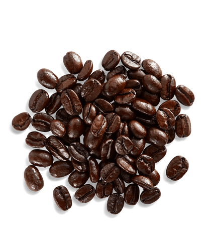 Peet's Decaf French Roast Coffee beans shown up close with detail