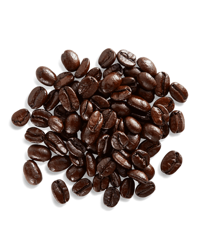 Peet's French Roast Coffee beans shown up close with detail